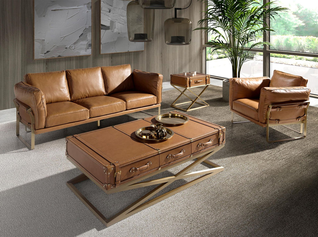 Sillón piel camel