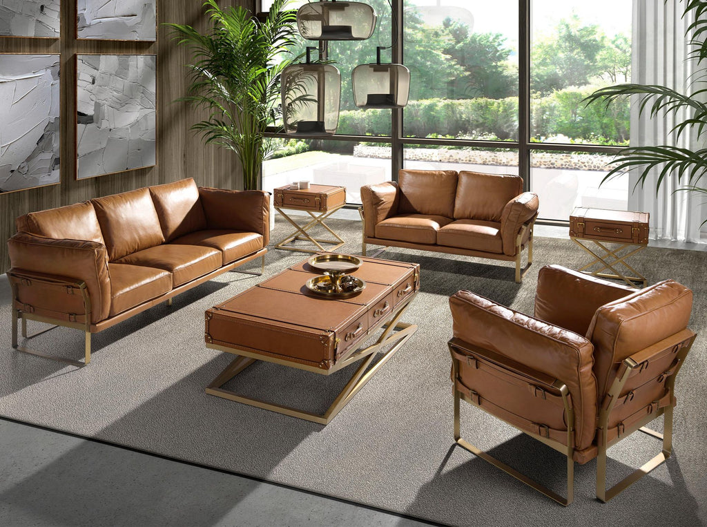 Sillón piel camel