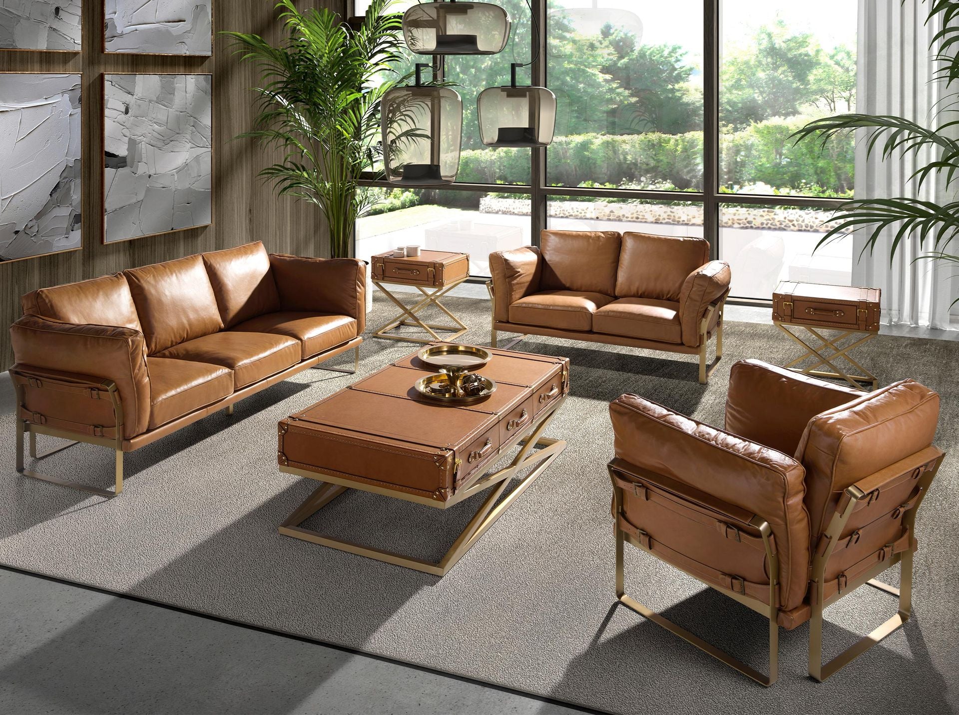 Sillón piel camel