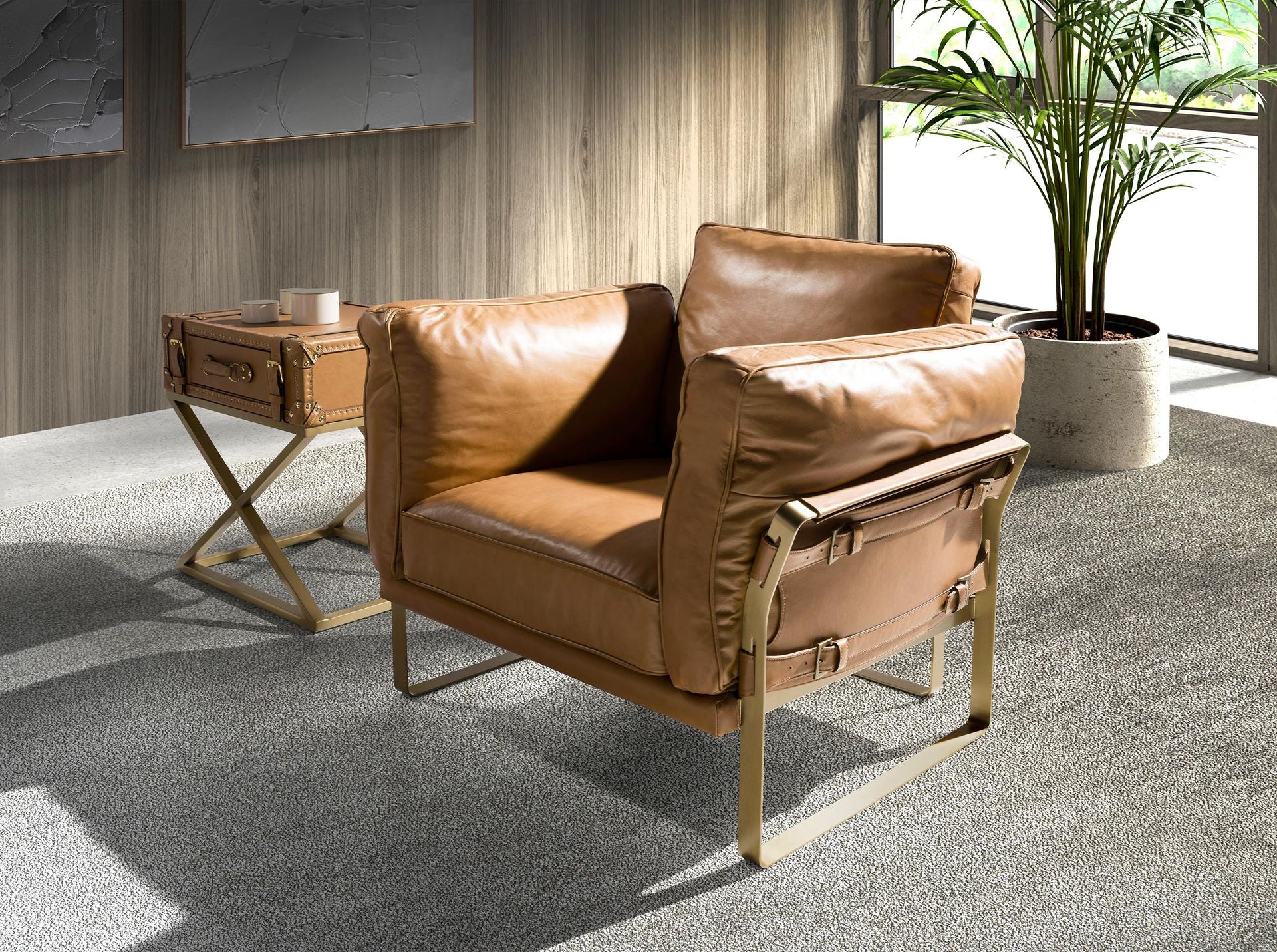 Sillón piel camel
