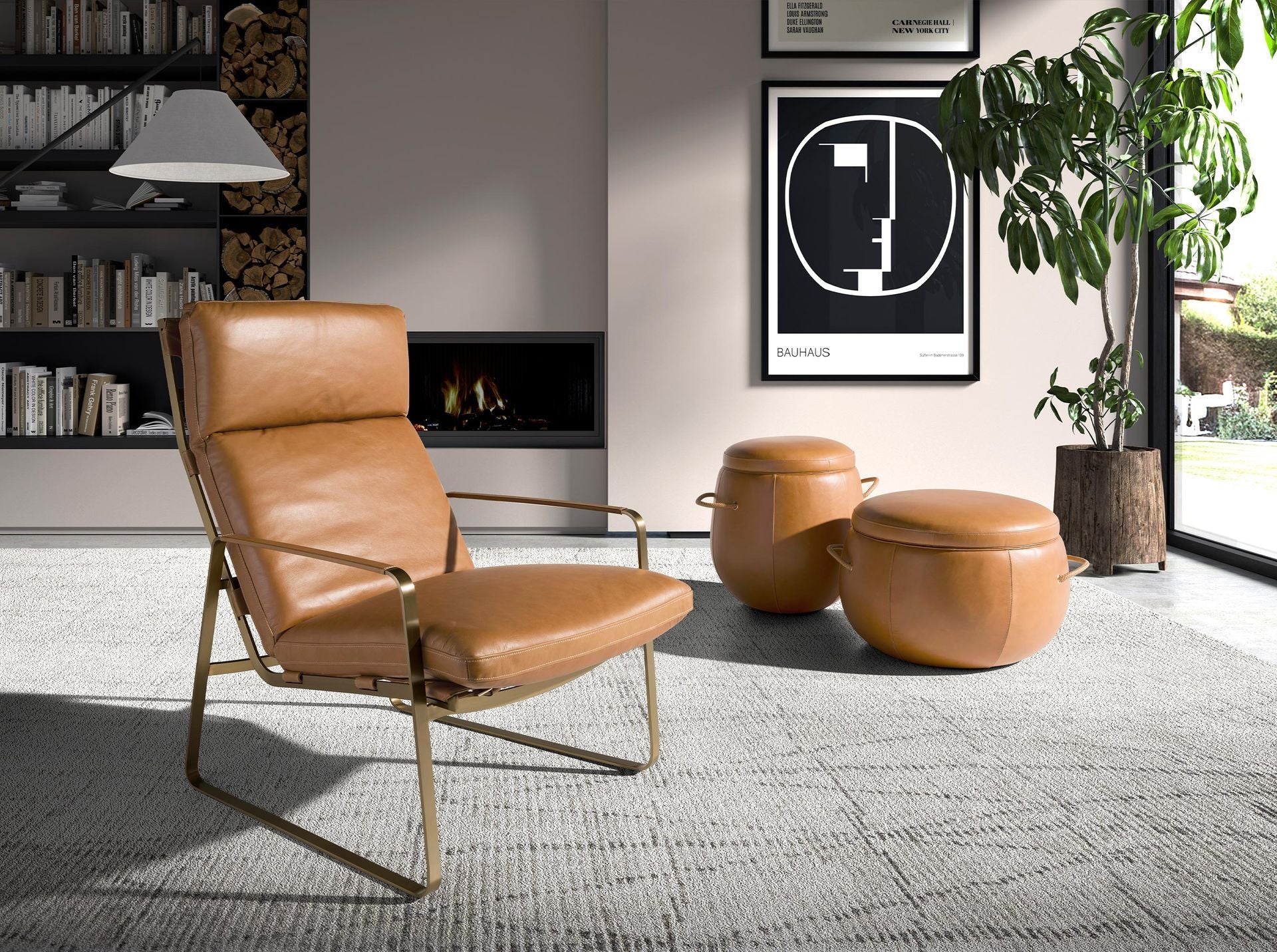 Sillón piel camel
