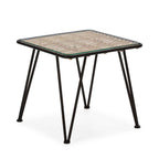 Mesita de Noche 55x40x55 Madera de Cedro/Metal -- Marrón Miel/Negro