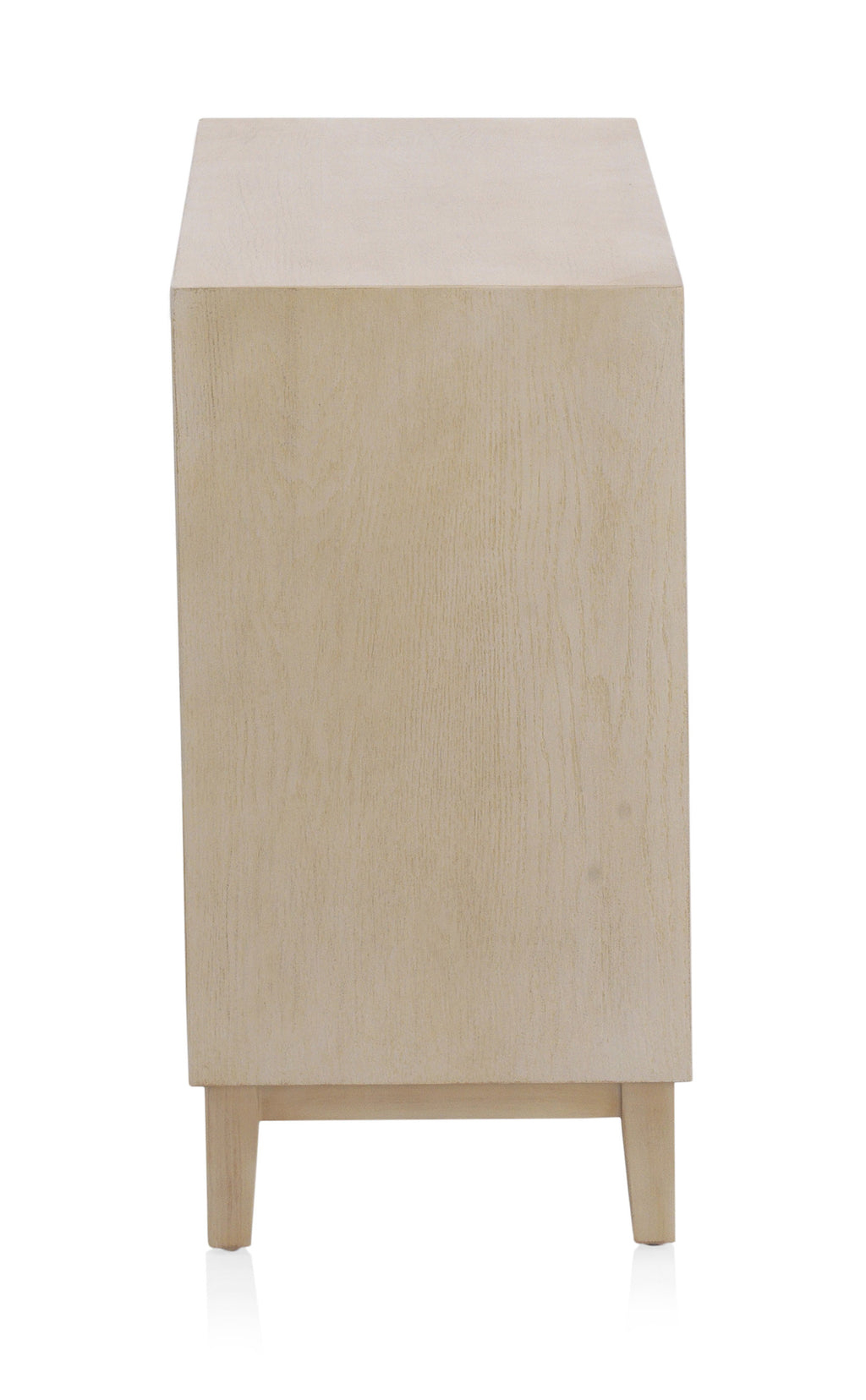 COMODA 2 PUERTAS CHAPADO EN ROBLE ACABADO EN MARFIL