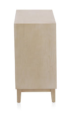 COMODA 2 PUERTAS CHAPADO EN ROBLE ACABADO EN MARFIL