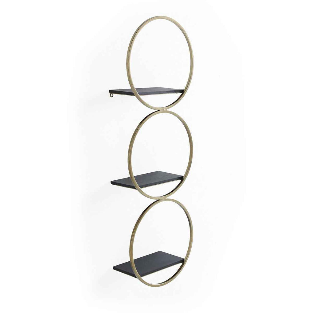 Estantería 33x14x99 Madera/Metal -- Negro/Dorado