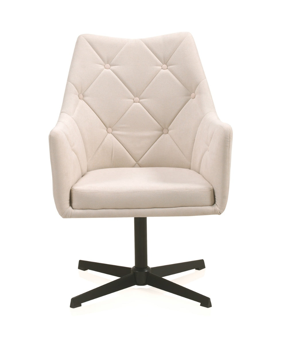 SILLON GIRATORIO TAPIZADO, PATAS METALICAS