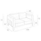 Sofá 3 plazas piel visón