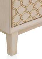 MUEBLE TV 3 PUERTAS CHAPADO EN ROBLE ACABADO EN MARFIL