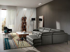Sofá chaise longue relax derecha piel gris oscuro