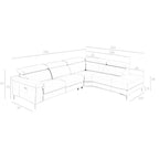 Sofá chaise longue relax derecha piel gris oscuro