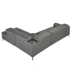 Sofá chaise longue relax derecha piel gris oscuro