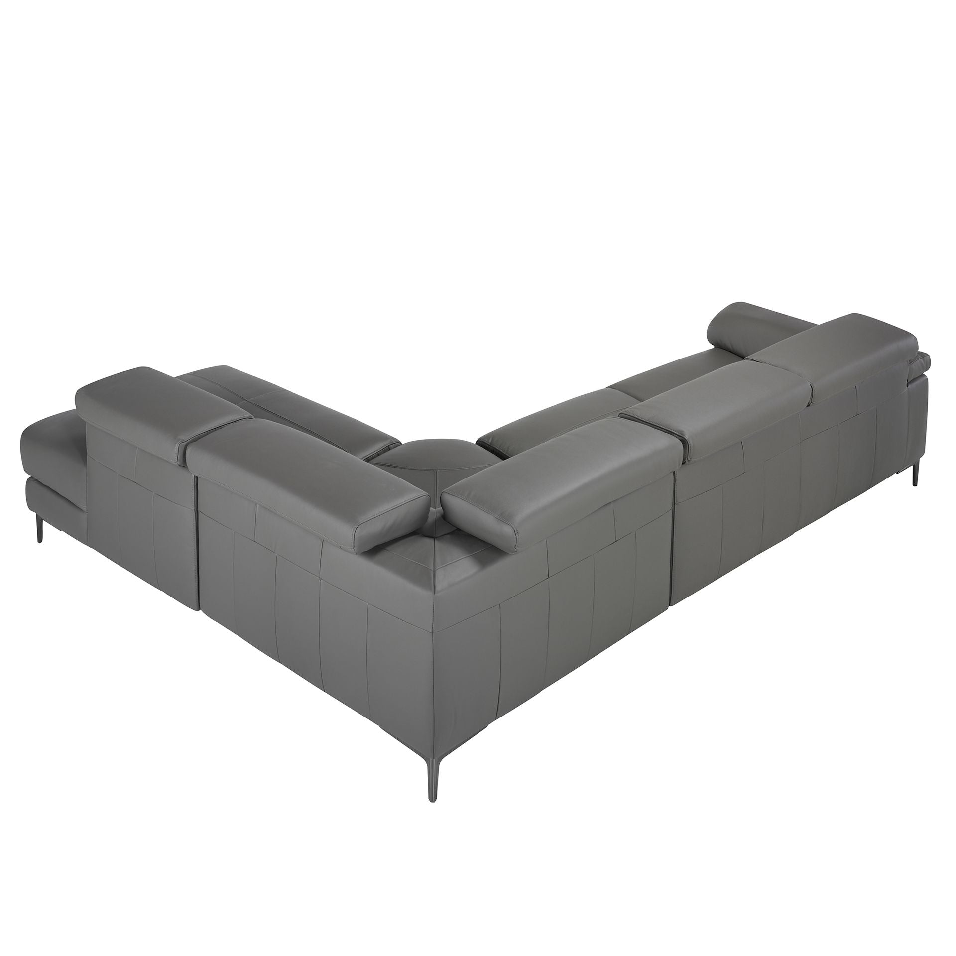 Sofá chaise longue relax derecha piel gris oscuro