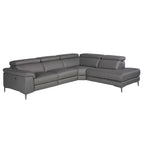 Sofá chaise longue relax derecha piel gris oscuro