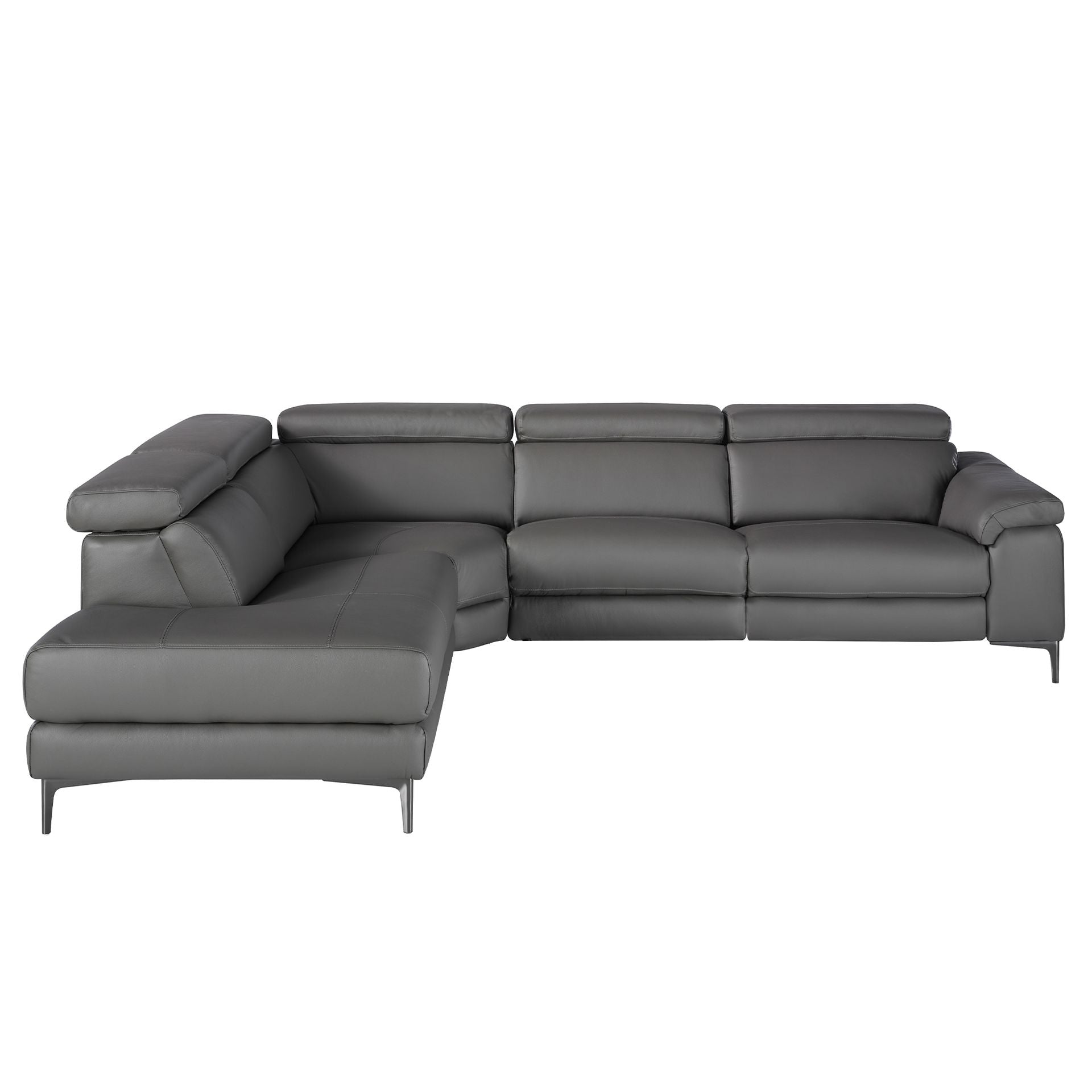 Sofá chaise longue relax derecha piel gris oscuro