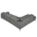 Sofá chaise longue relax derecha piel gris oscuro