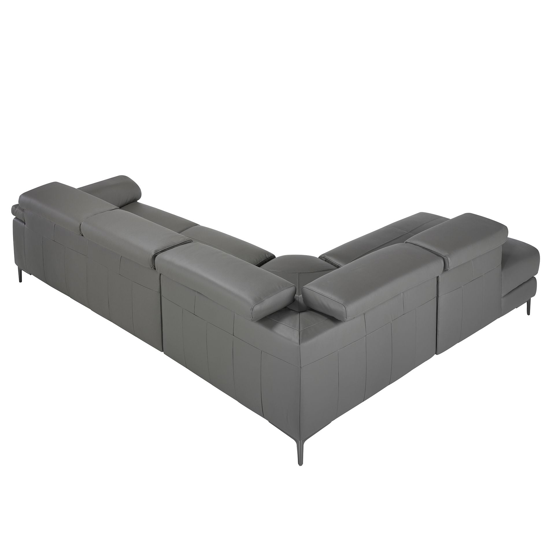 Sofá chaise longue relax derecha piel gris oscuro