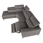 Sofá chaise longue relax derecha piel gris oscuro