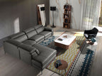 Sofá chaise longue relax derecha piel gris oscuro