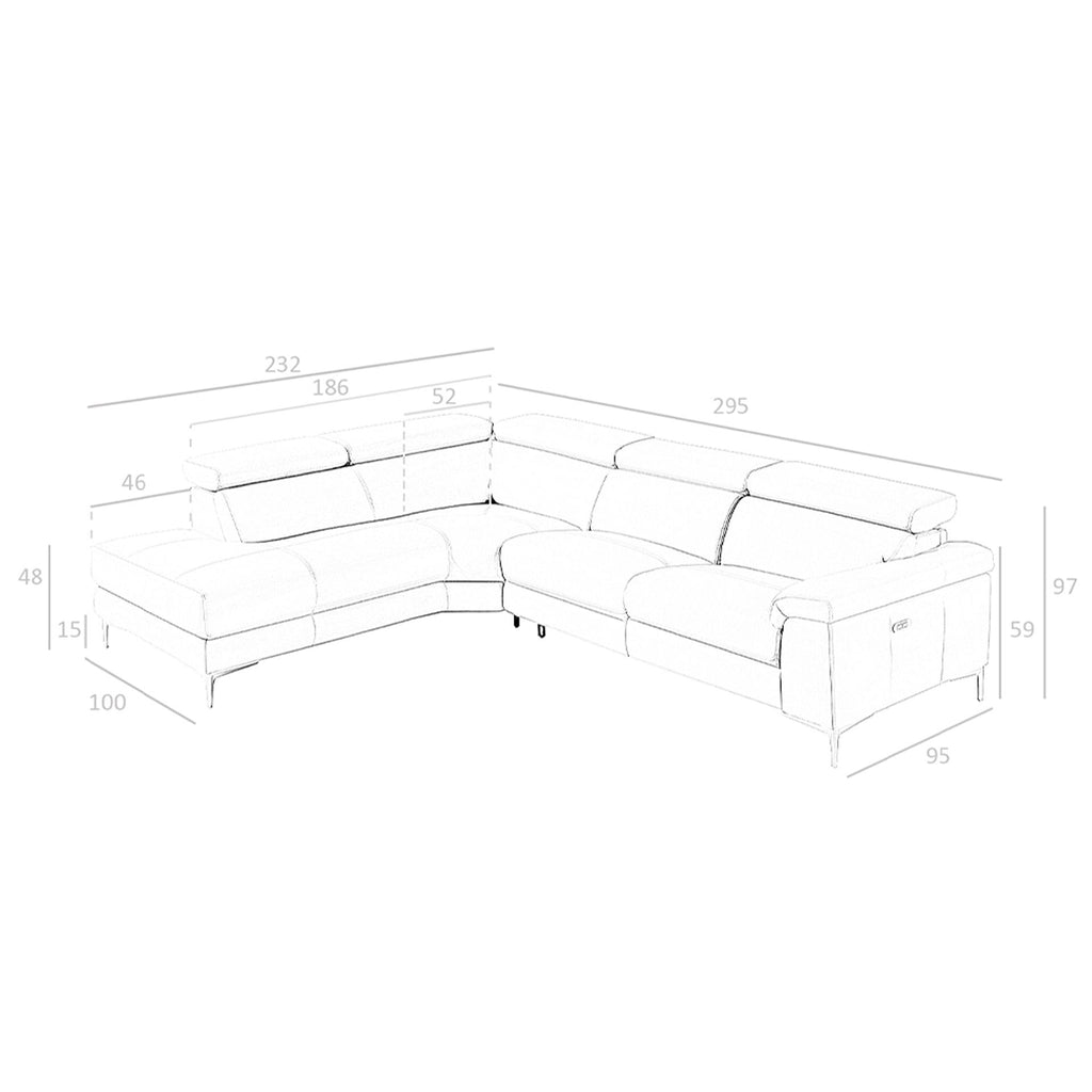 Sofá chaise longue relax derecha piel gris oscuro