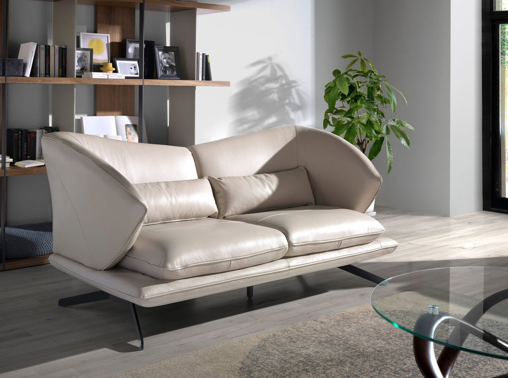 Sofá 2 plazas piel gris taupe