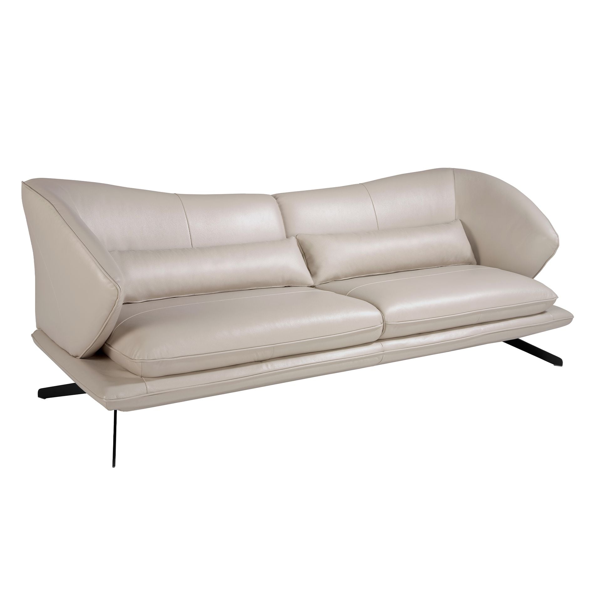 Sofá 2 plazas piel gris taupe