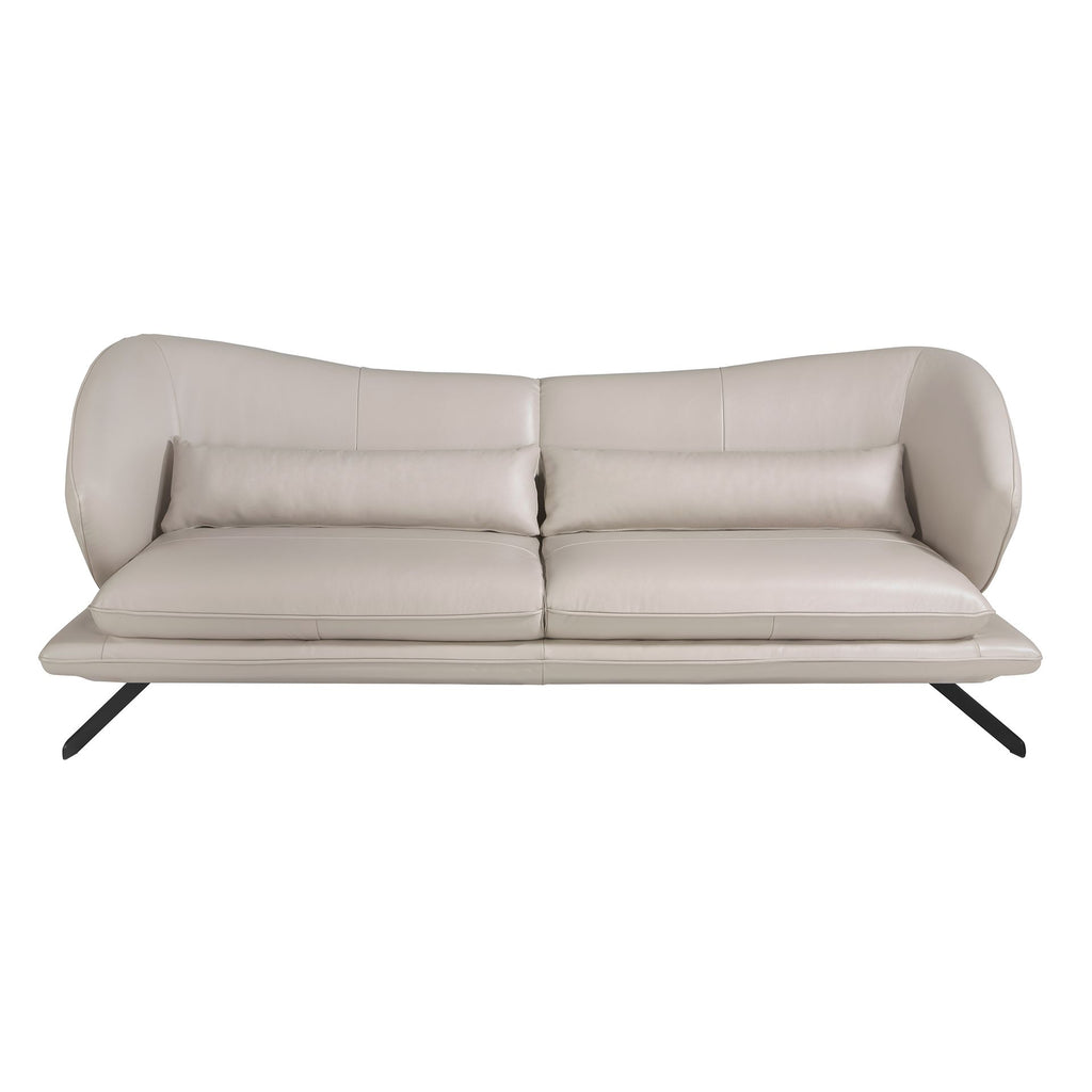 Sofá 2 plazas piel gris taupe