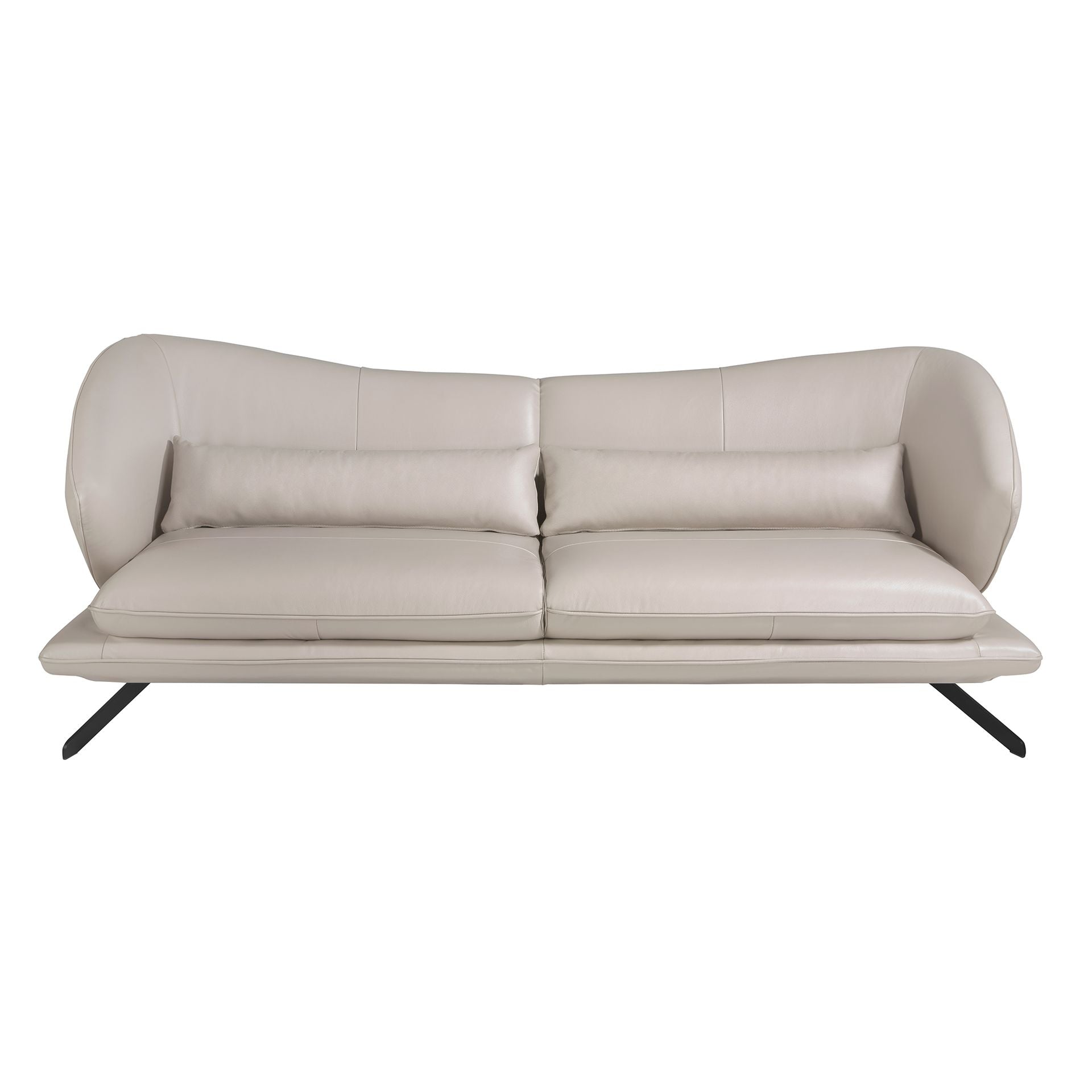 Sofá 2 plazas piel gris taupe