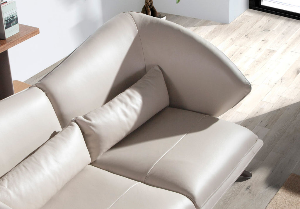 Sofá 2 plazas piel gris taupe