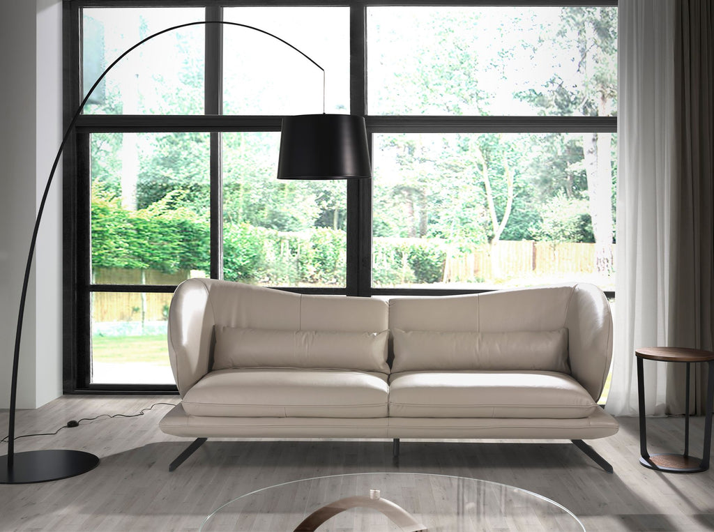 Sofá 2 plazas piel gris taupe
