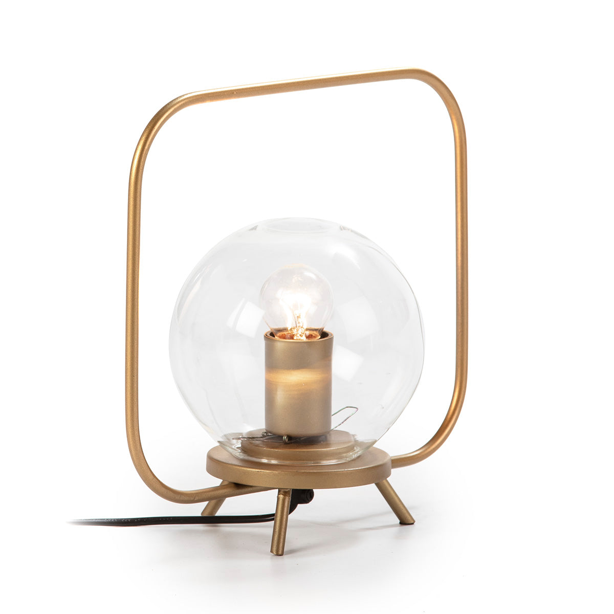 LAMPARA SOBREMESA 29x15x28 CRISTAL/METAL DORADO