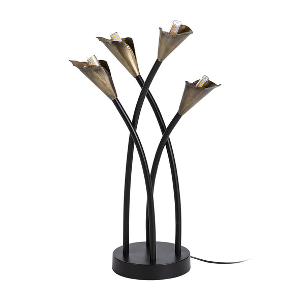 Llum de taula 32x27x53 cm de metall negre i daurat antic
