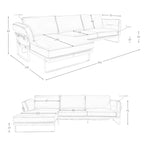 Sofá chaise longue izquierda piel camel