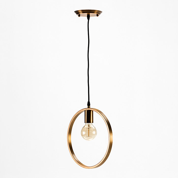 LAMPARA DE TECHO 30x4x31 METAL DORADO CON BOMBILLA