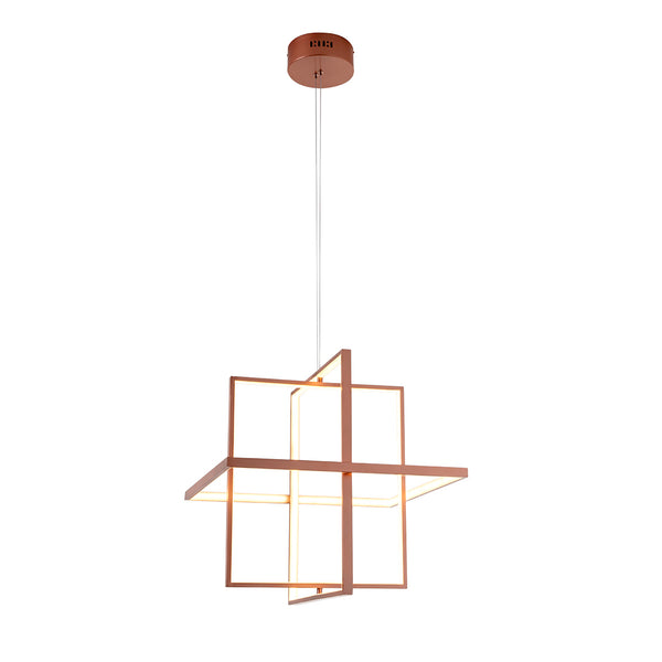 Llum de sostre 50x50x180 cm de metall color coure