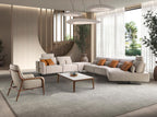 Sofá chaise longue relax modular derecho tela arena