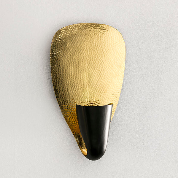 Aplique de pared 27x16x44 cm metal latón y negro