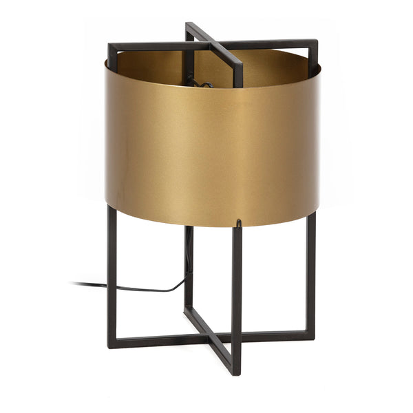 Llum de taula 31x31x46 cm de metall daurat i negre