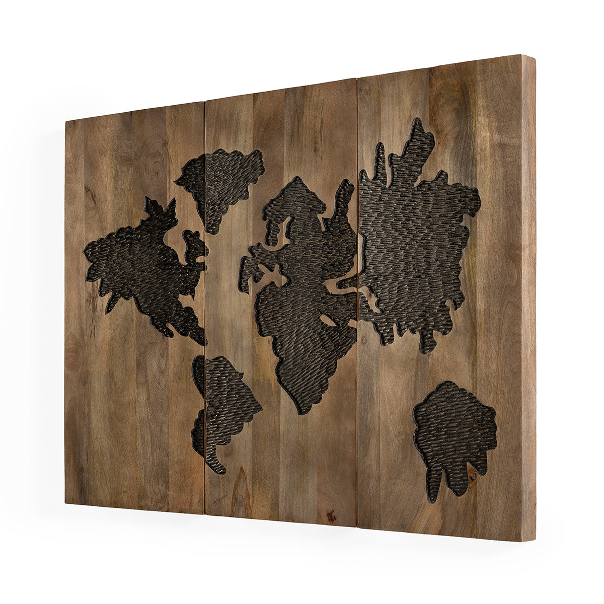 ESCULTURA 107x81x4 TRIPTICO MADERA NATURAL/NEGRO