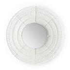 Espejo 90x8x90 Cristal/Mimbre Blanco