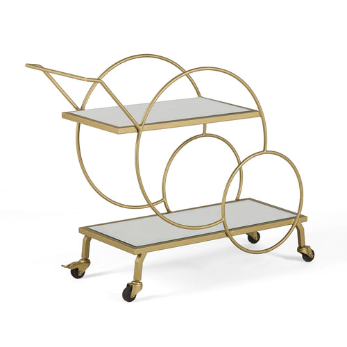 Camarera de espejo y metal dorado, 81x35x76 cm