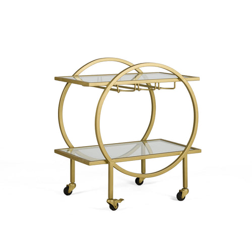 Camarera de cristal y metal dorado, 71x45x80 cm