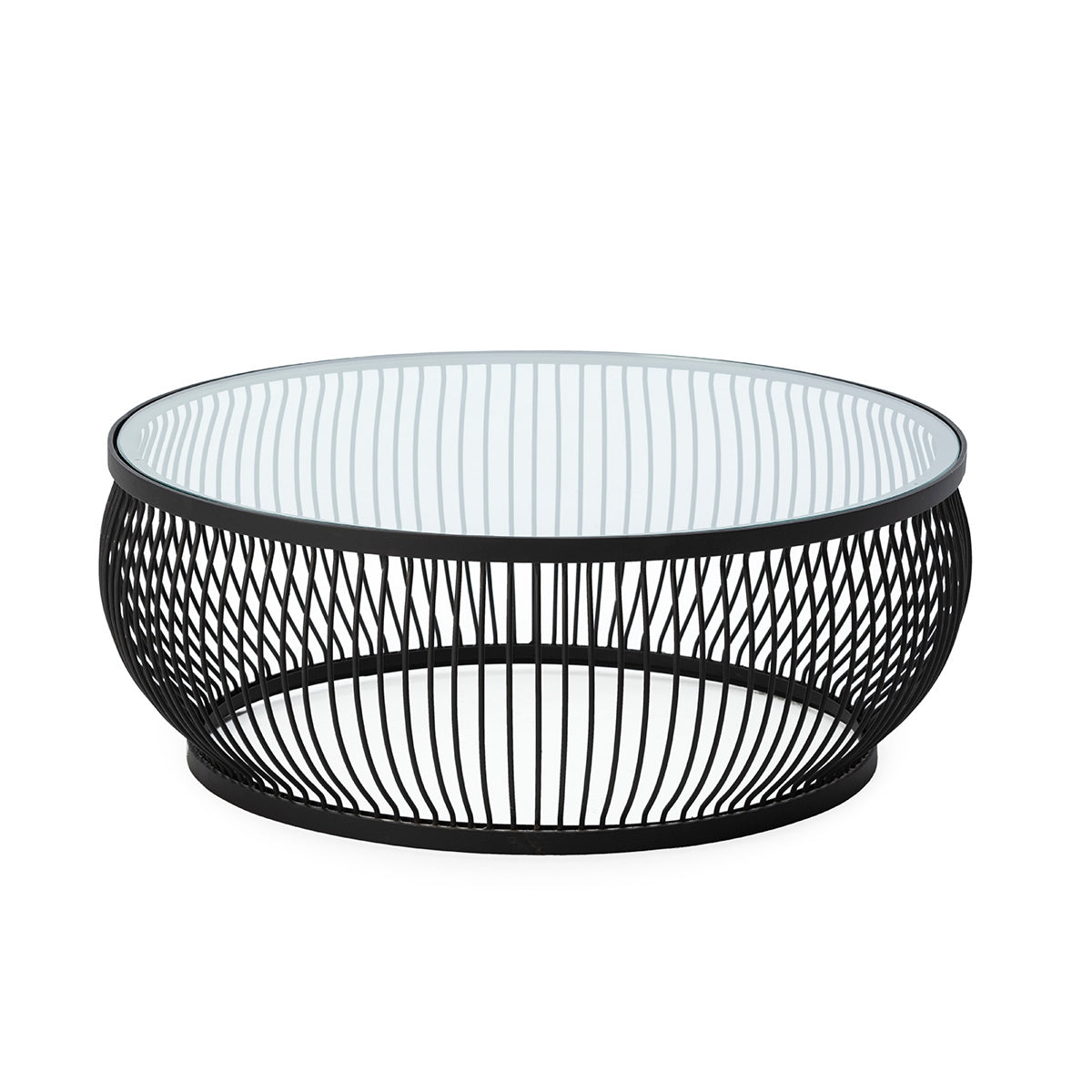 MESA DE CENTRO 93x93x34 CRISTAL/METAL NEGRO