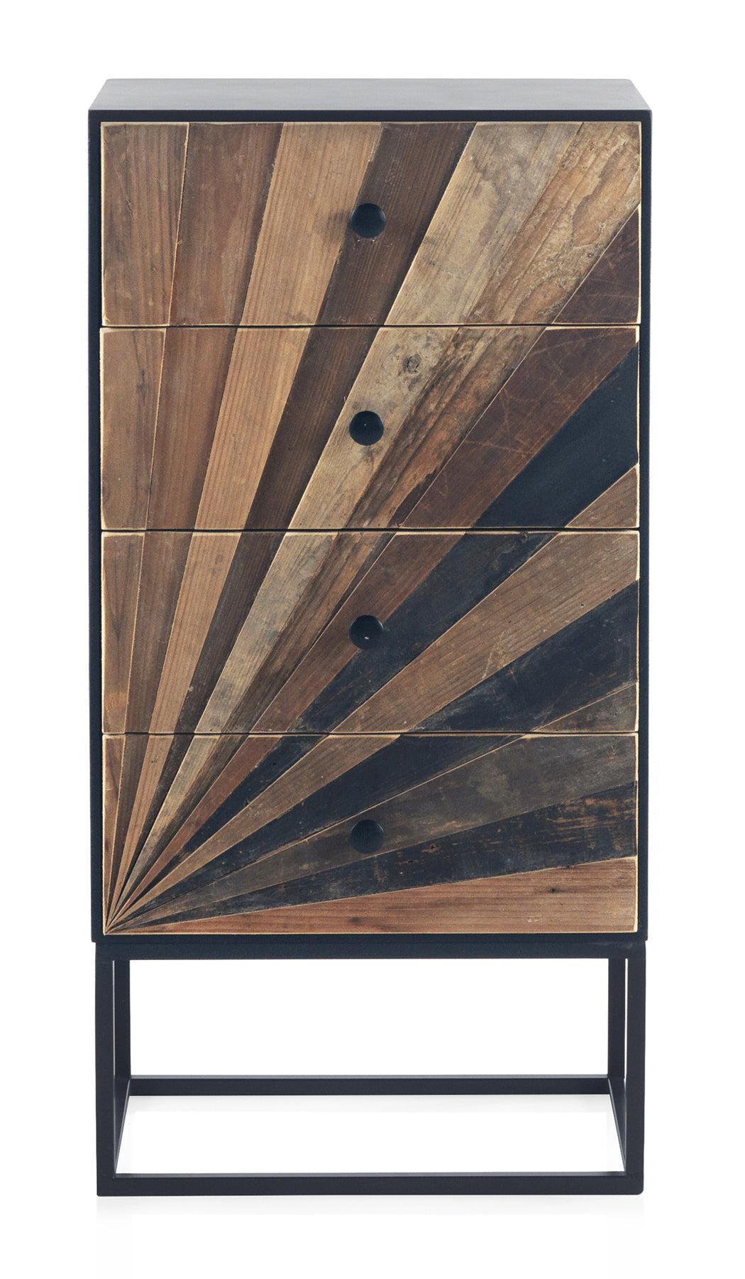 SINFONIER MADERA LAMINADA 4 CAJONES CON BASE METALICA