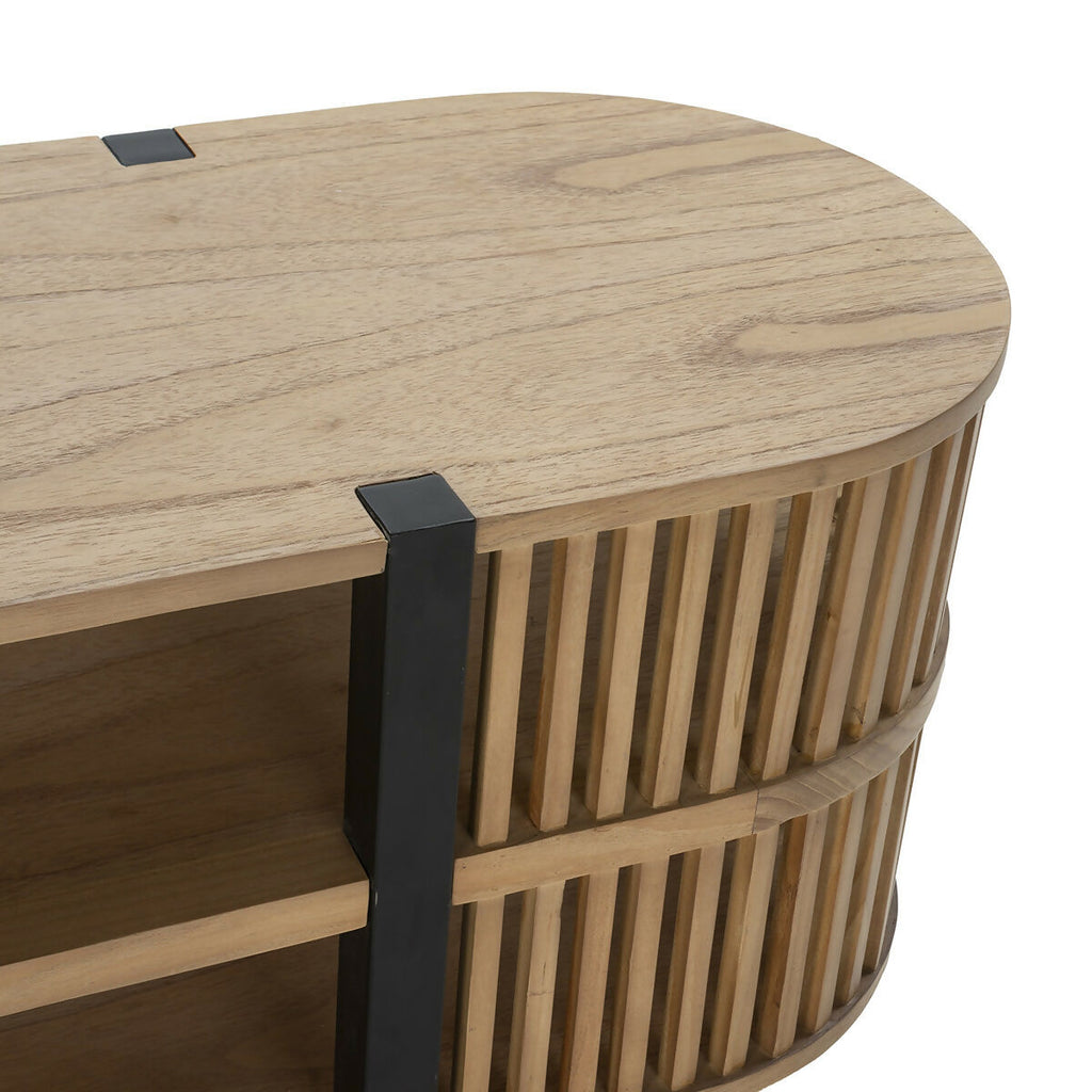 Mueble TV 175x40x50 Madera Arena/Metal Negro