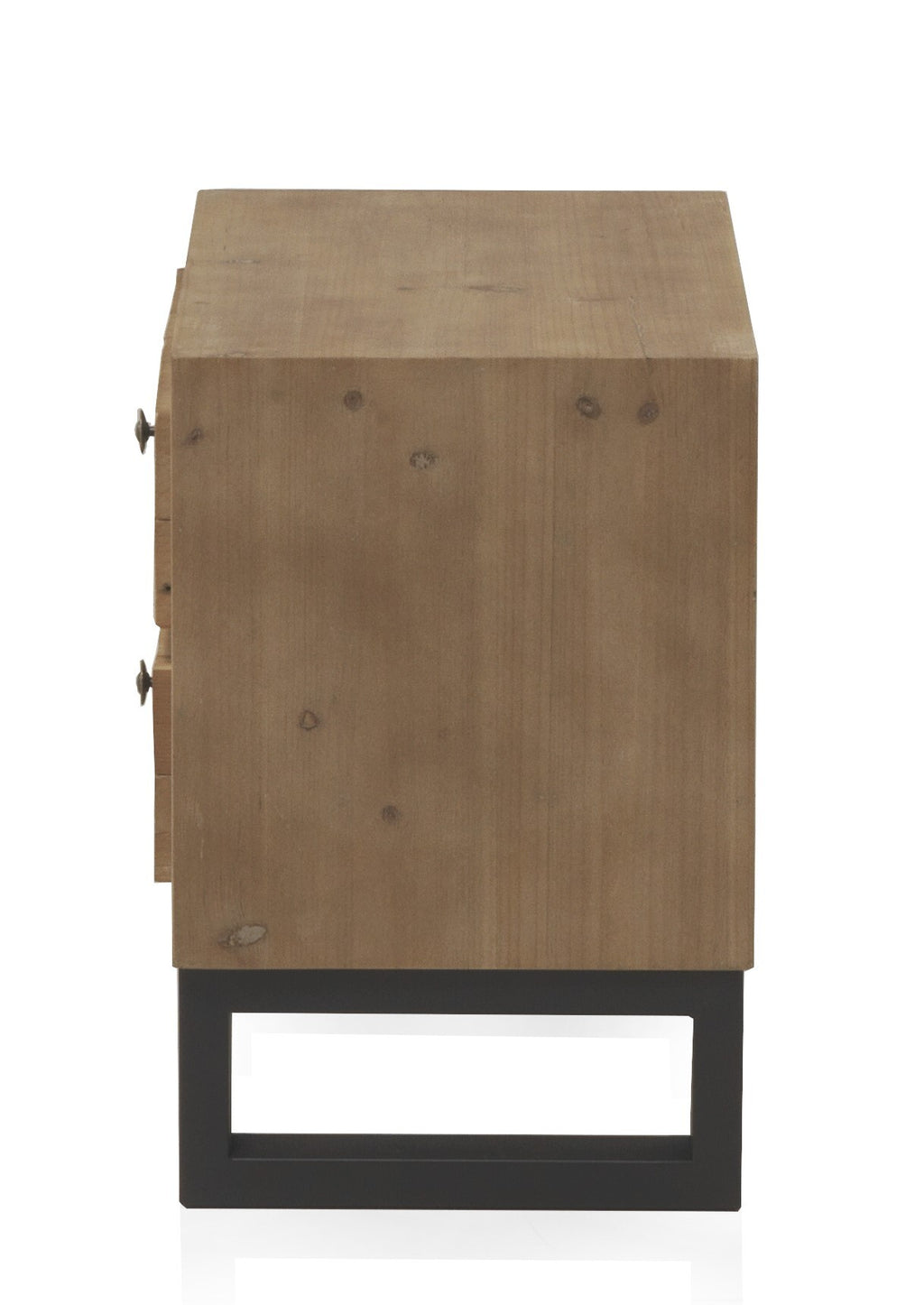 MESITA DE NOCHE DE MADERA DE BLOQUES 2 CAJONES