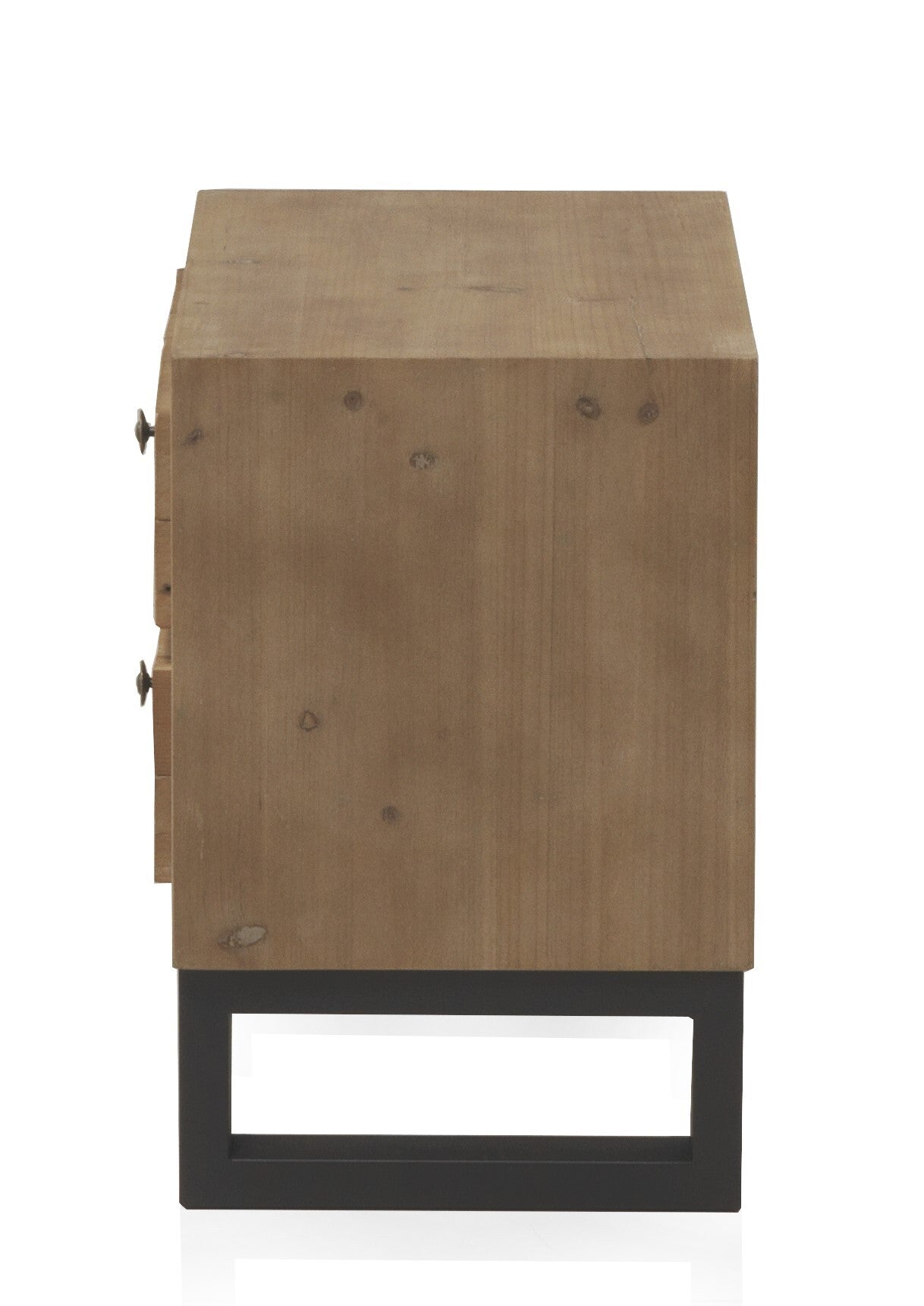 MESITA DE NOCHE DE MADERA DE BLOQUES 2 CAJONES