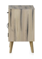 MESITA DE NOCHE MADERA DE ALAMO COLOR NATURAL, PATAS PINO MACIZO