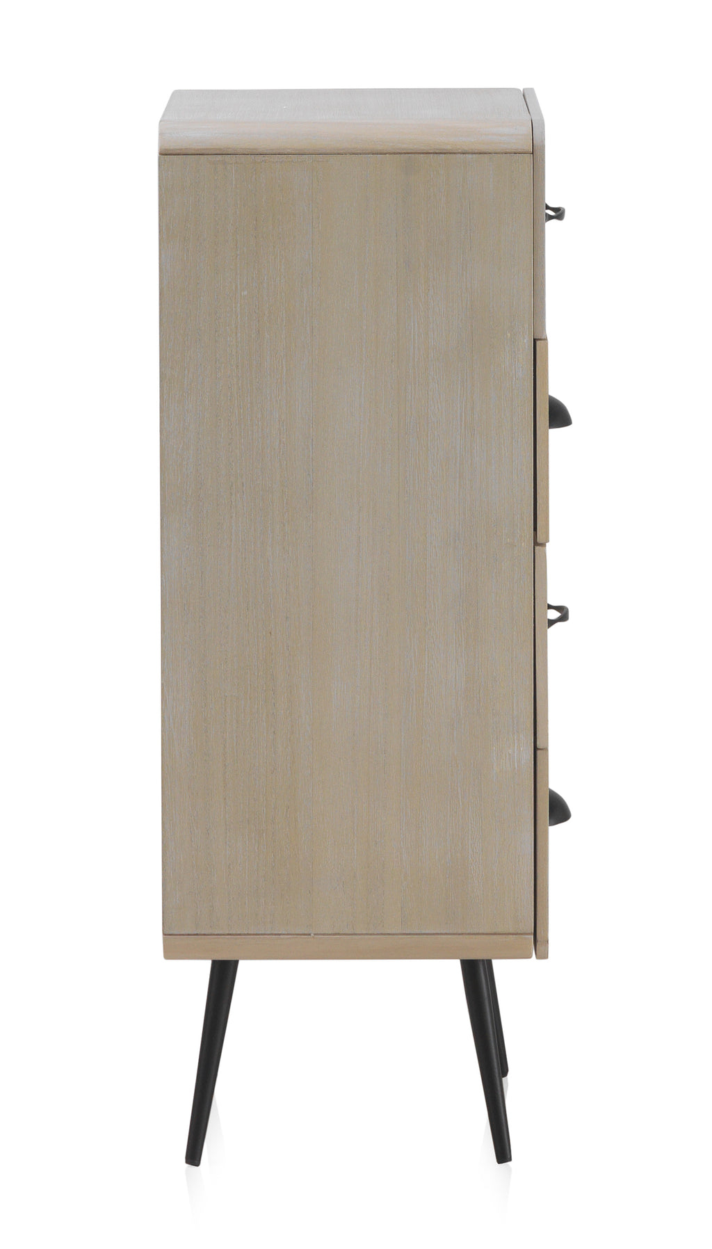 SINFONIER MADERA NATURAL 4 CAJONES PATAS METALICAS NEGRAS