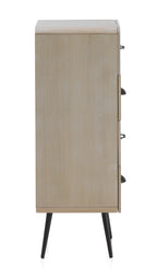 SINFONIER MADERA NATURAL 4 CAJONES PATAS METALICAS NEGRAS