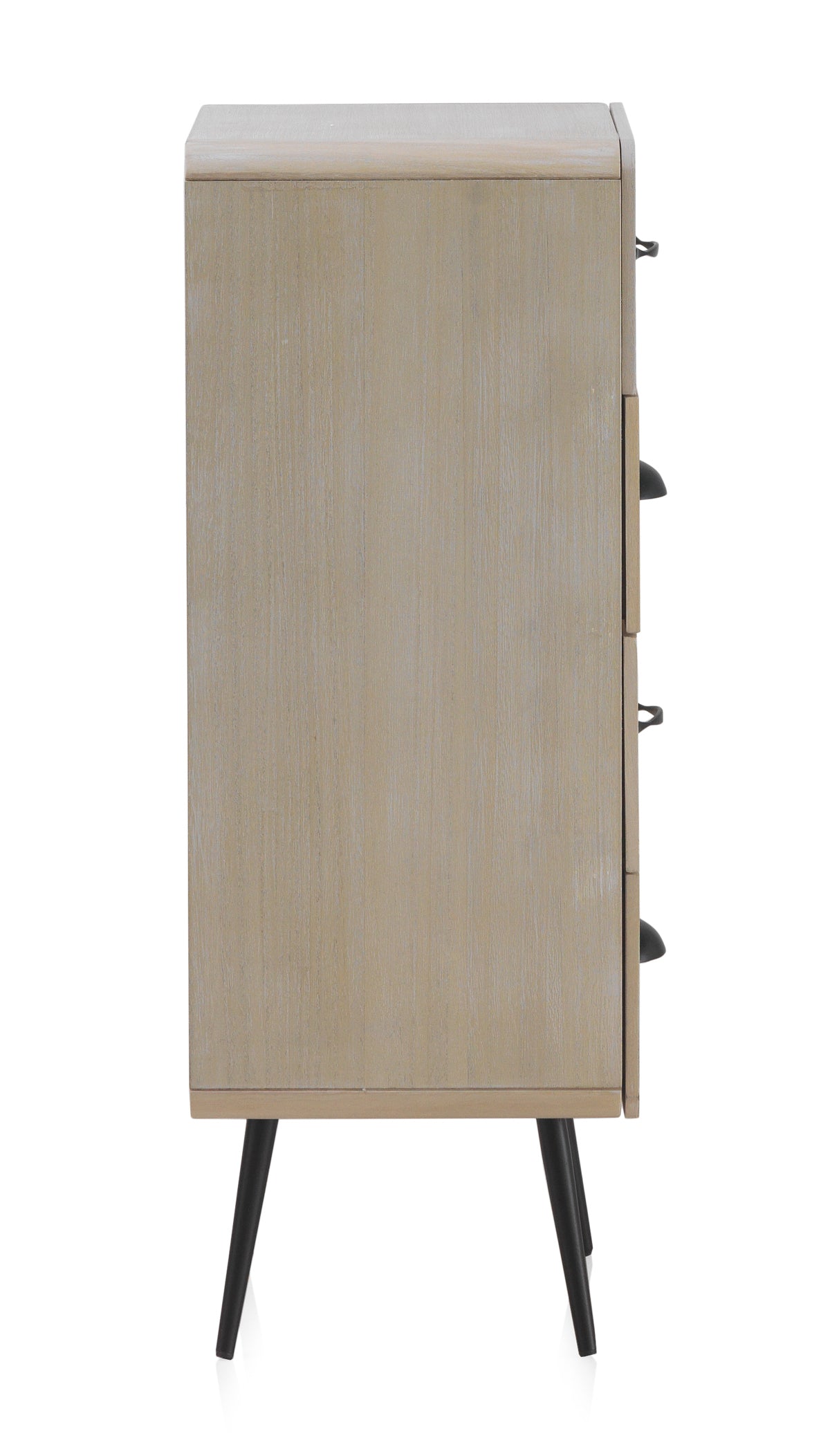 SINFONIER MADERA NATURAL 4 CAJONES PATAS METALICAS NEGRAS